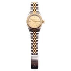 Rolex Oyster Perpetual Two-Tone Fluted Bezel Wrist Watch
