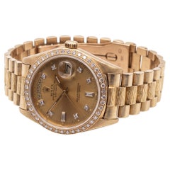 Rolex Day-Date Diamond 18k Yellow Gold Wrist Watch