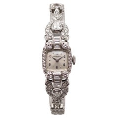 Tiffany & Co. Reloj de pulsera para mujer de platino con diamantes engastados