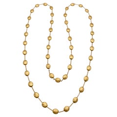 Marco Bicego Siviglia 18k Yellow Gold Hammered Bead Necklace & Drop Earring Set