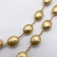 Marco Bicego Siviglia 18k Yellow Gold Hammered Bead Necklace & Drop Earring Set