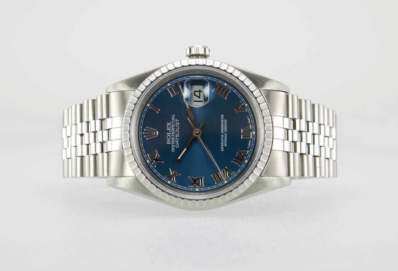 Men's Rolex Stainless Steel Datejust Wristwatch Ref 16220 1991