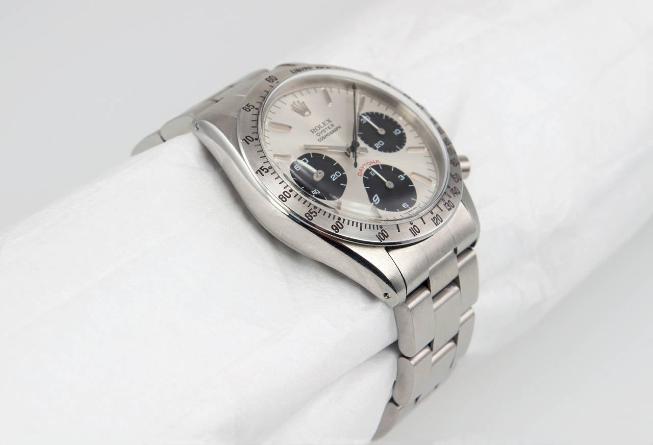 Modern Rolex Stainless Steel Oyster Chronograph Daytona Wristwatch Ref 6239 circa 1966