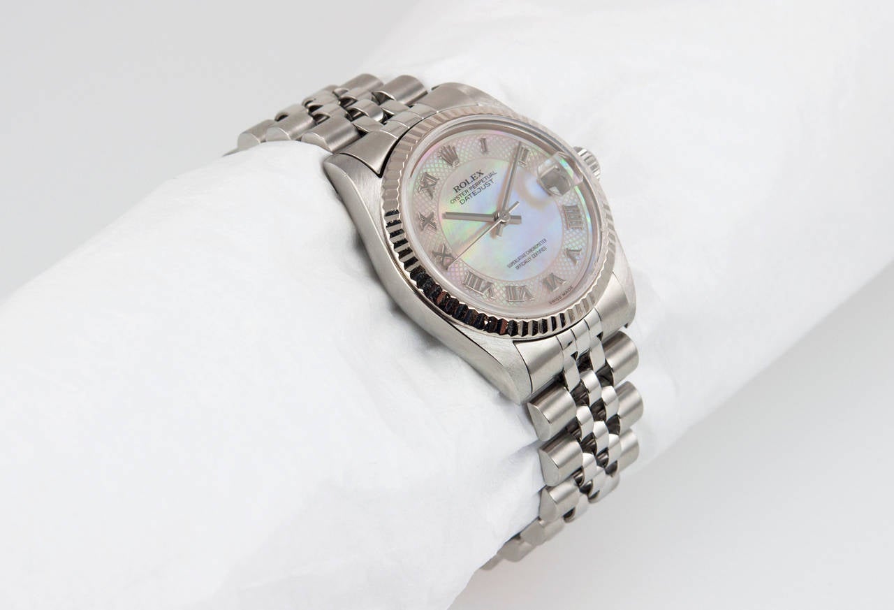 Rolex Stainless Steel Datejust Wristwatch with Mother-of-Pearl Dial Ref 78274 In Good Condition In Los Angeles, CA
