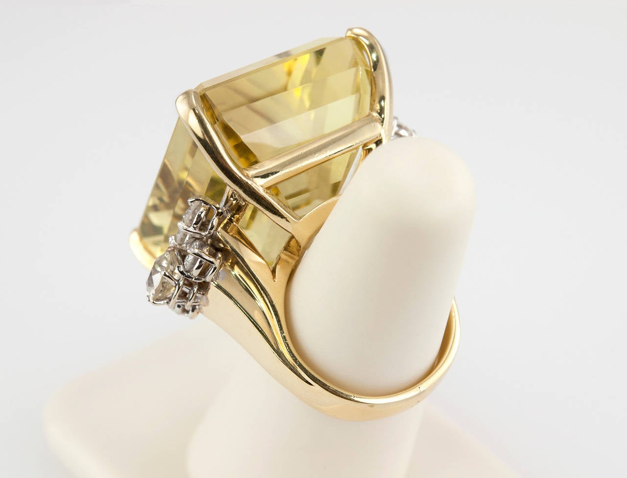 Citrine Diamond Gold Cocktail Ring 2