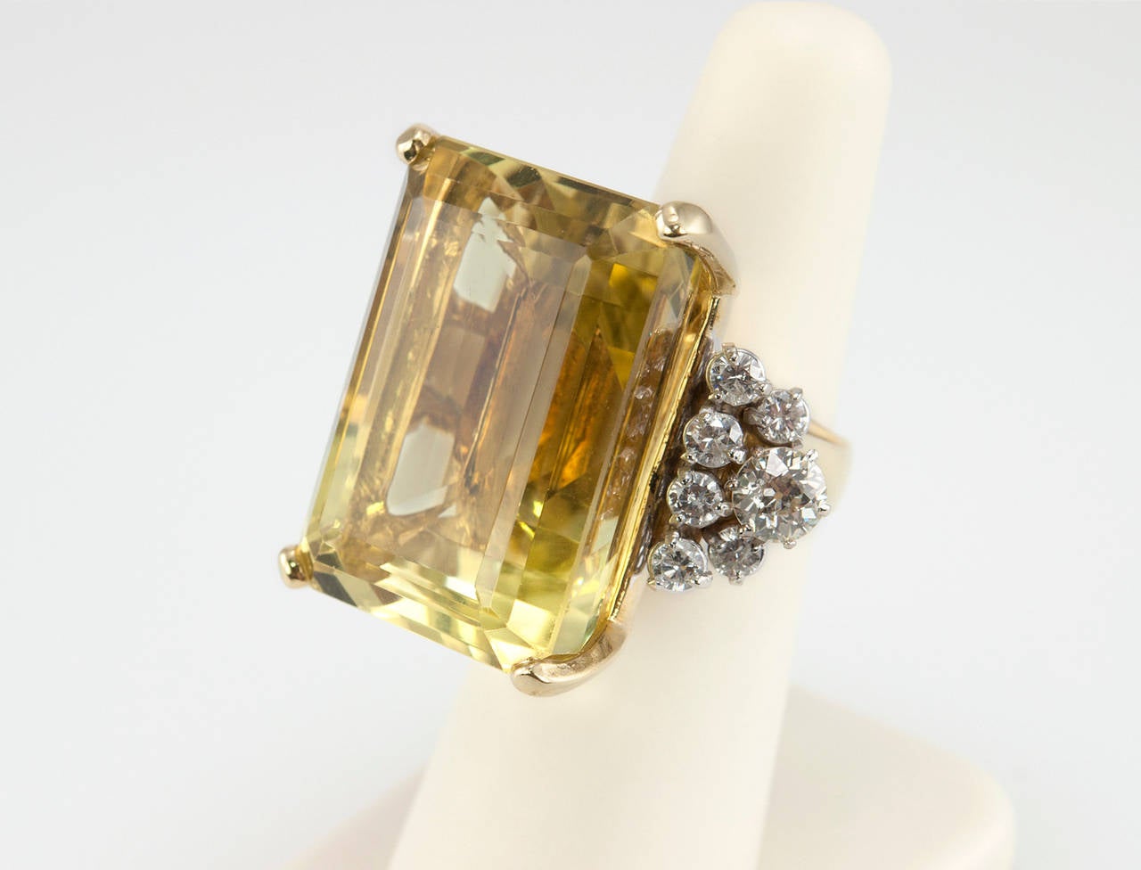 Citrine Diamond Gold Cocktail Ring 3