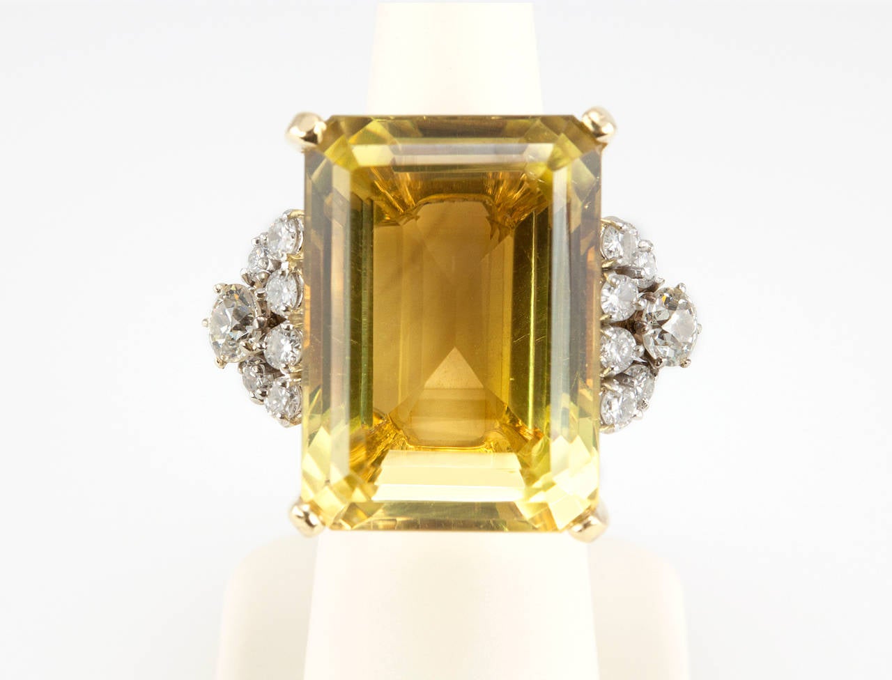 Citrine Diamond Gold Cocktail Ring 1