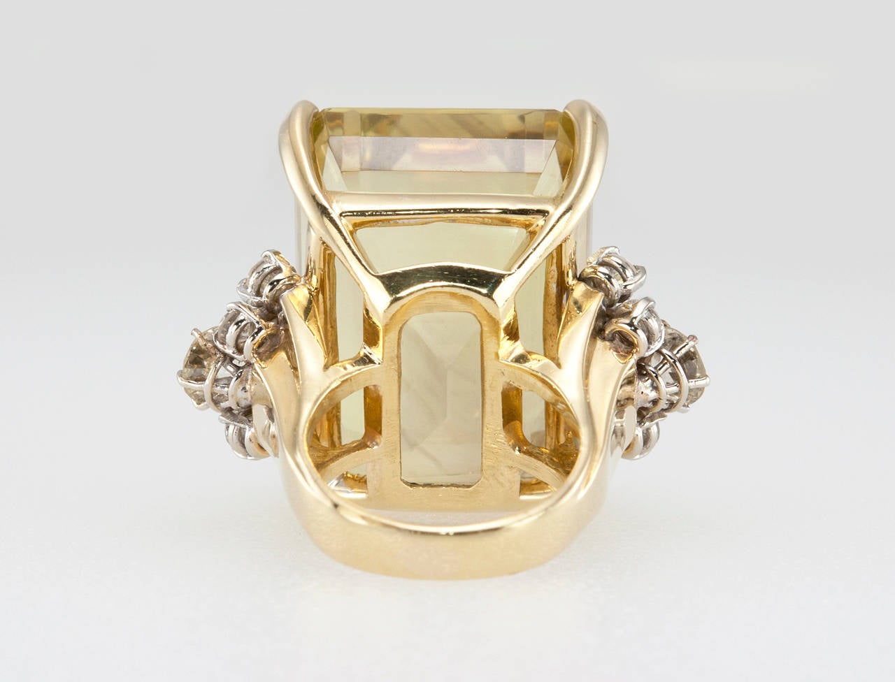 Citrine Diamond Gold Cocktail Ring 4