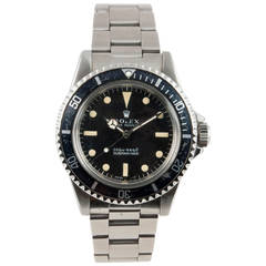 Vintage Rolex Stainless Steel Submariner Wristwatch Ref 5513 1966