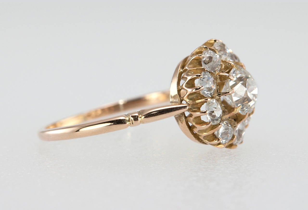victorian diamond cluster ring