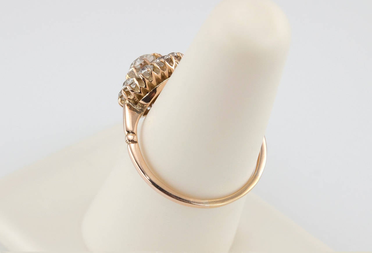 Women's Victorian Diamond Gold Cluster Ring