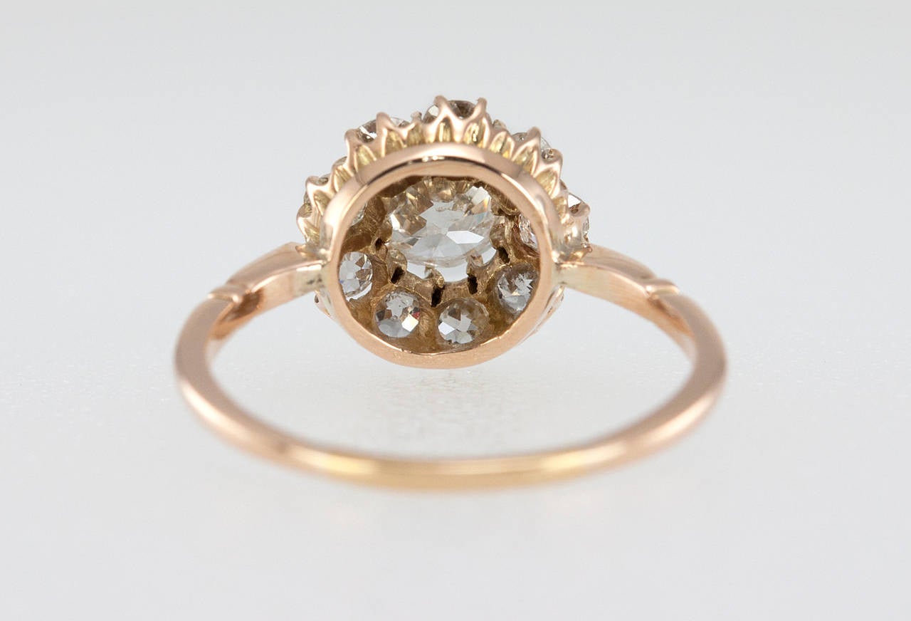 Victorian Diamond Gold Cluster Ring 1