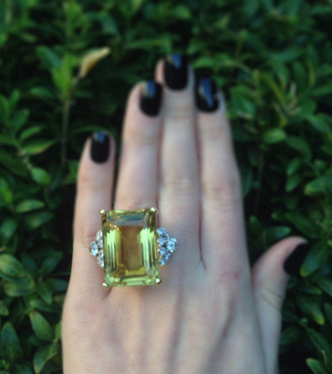 Citrine Diamond Gold Cocktail Ring 5