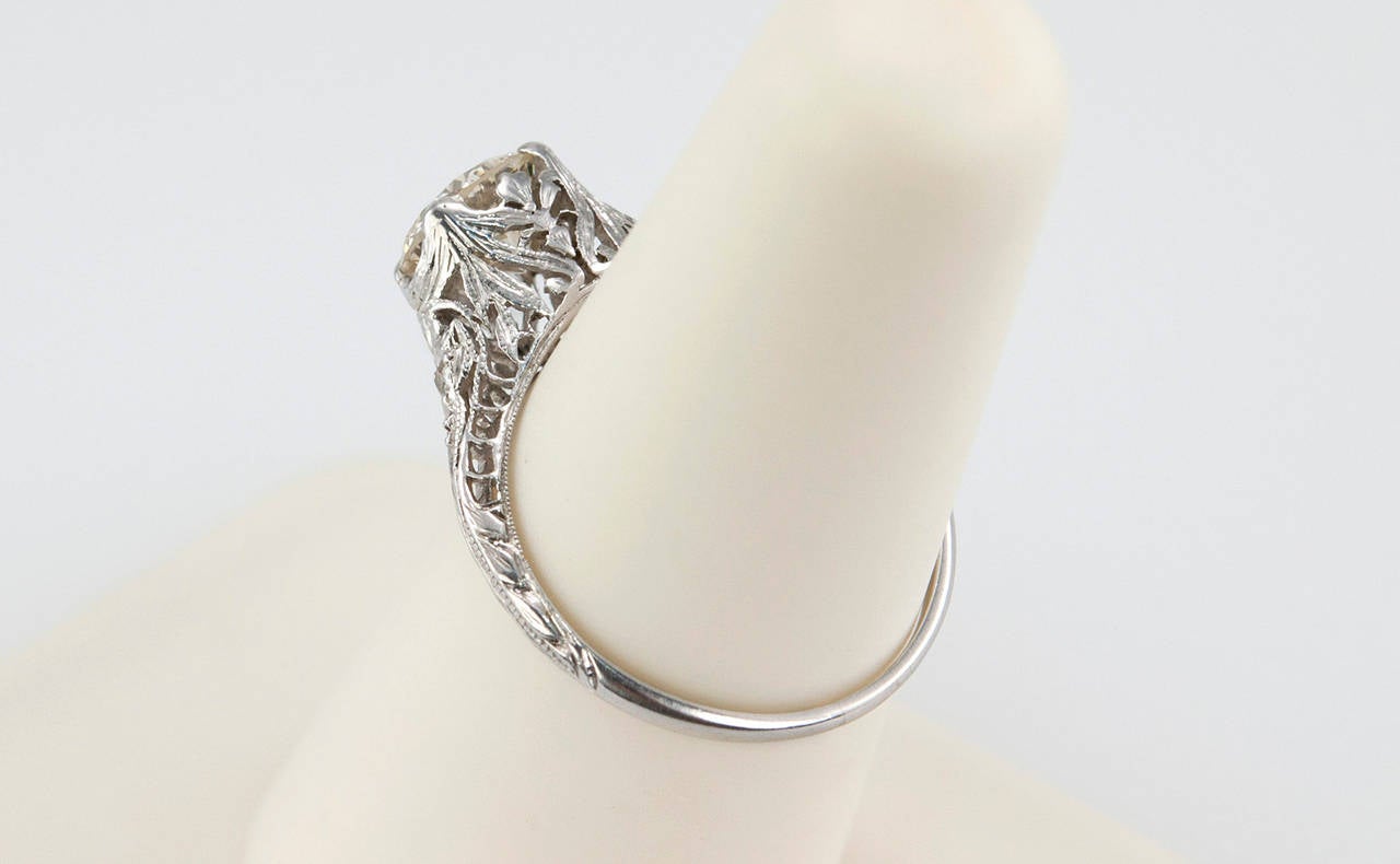 1.09 Carat Edwardian Diamond Platinum Engagement Ring circa 1915 3