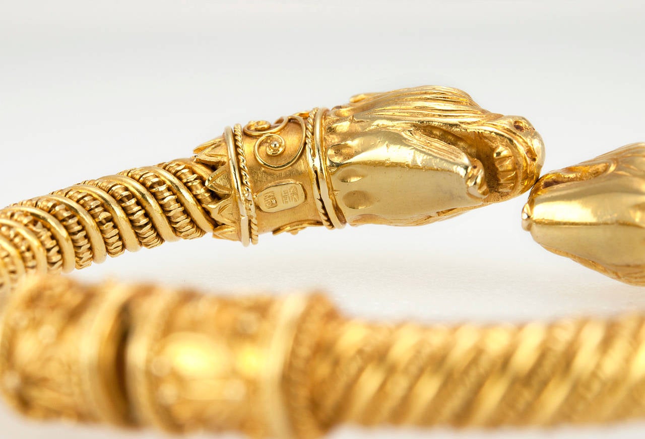 Women's Etruscan Revival Gold Bracelet For Sale