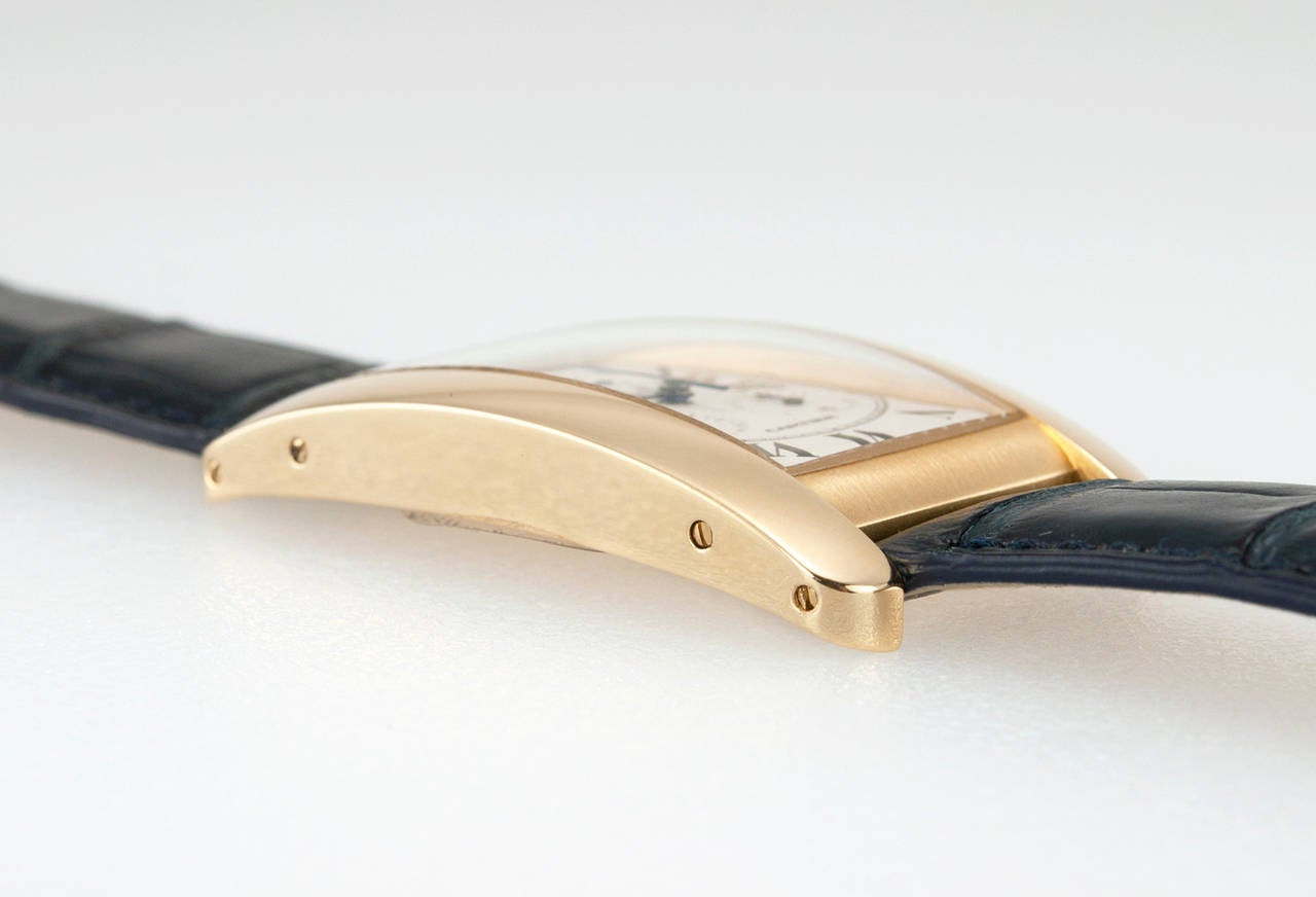 Women's or Men's Cartier Yellow Gold Tank Americaine Chronograph Wristwatch