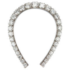 JE Caldwell Diamond Platinum Horseshoe Brooch 10