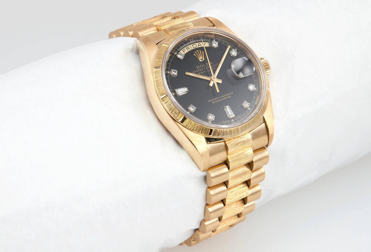 rolex president bark finish