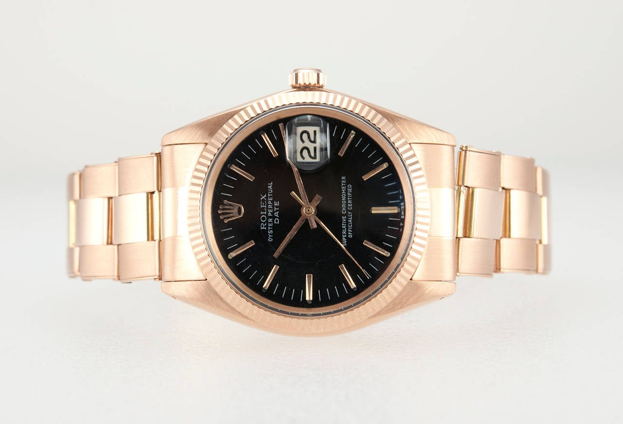 Women's or Men's Rolex Rose Gold Date Wristwatch Ref 1503-5
