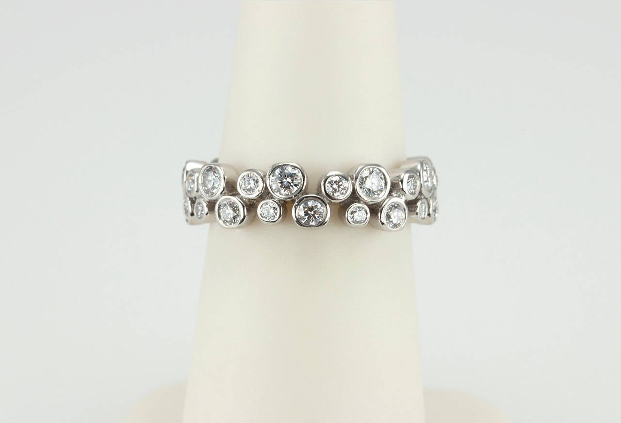 Tiffany & Co. Bubbles Diamond Platinum Eternity Band In Excellent Condition In Los Angeles, CA