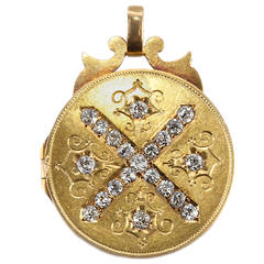 Victorian Diamond and Gold Locket Antique Victorian Diamond and Gold Locket