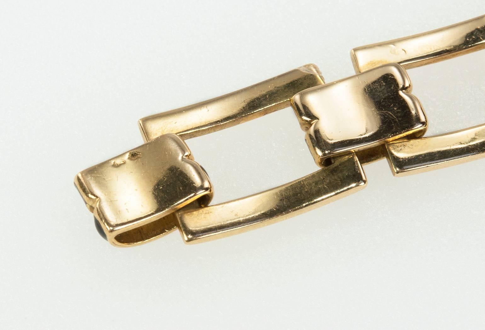 Cartier Art Deco Enamel Jade Gold Bracelet, circa 1940s For Sale 2