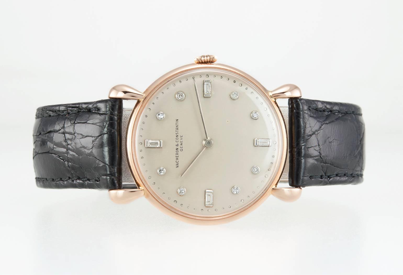 Vacheron & Constantin Rose Gold Diamond Dial Wristwatch 1