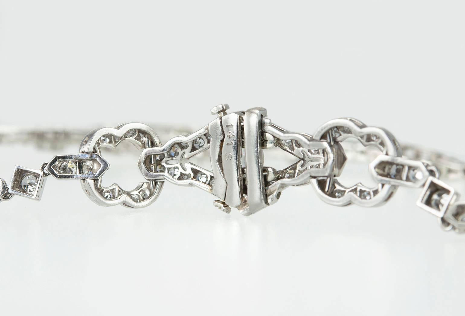 1930s Art Deco Diamond Platinum Choker Necklace 4