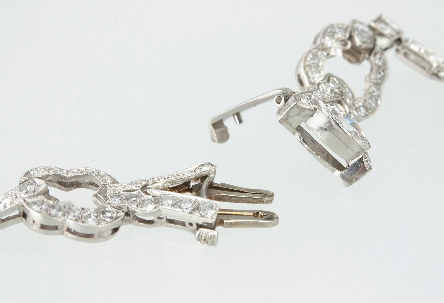 1930s Art Deco Diamond Platinum Choker Necklace 5