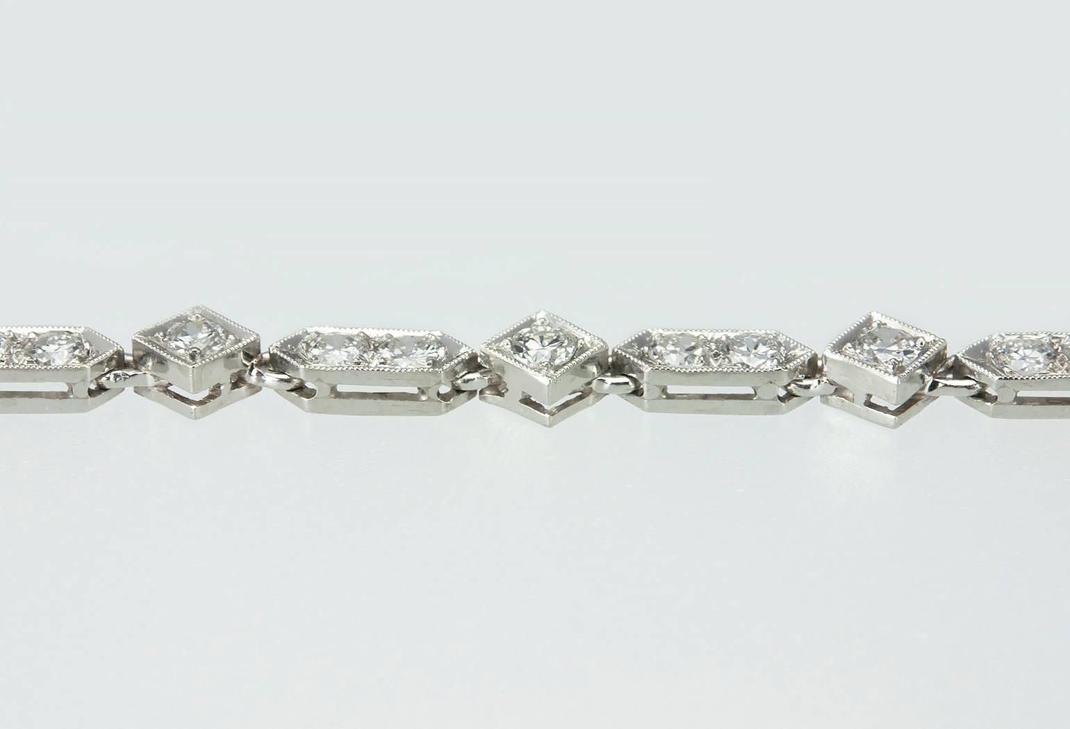 1930s Art Deco Diamond Platinum Choker Necklace 2