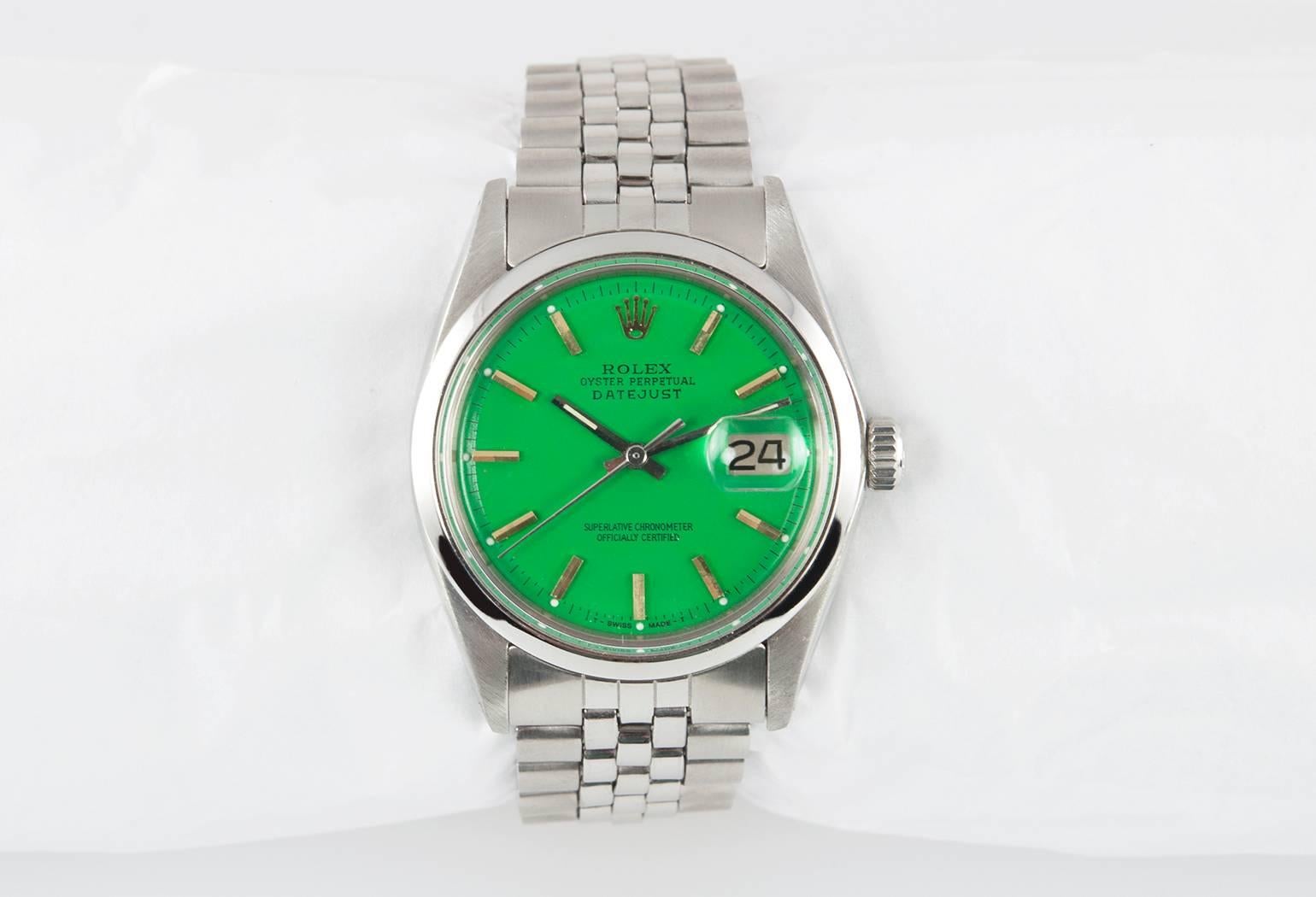 Women's or Men's Rolex Stainless Steel DateJust Wristwatch Ref 1600