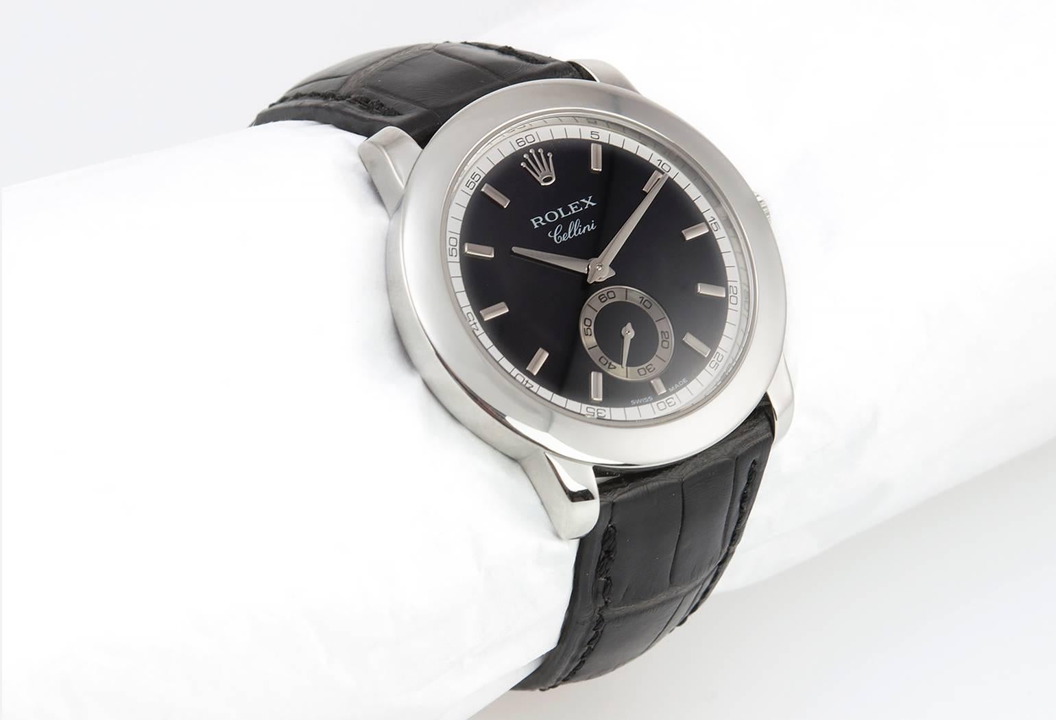 Rolex Platinum Cellini Manual Wind Wristwatch Ref 5241 In Excellent Condition In Los Angeles, CA