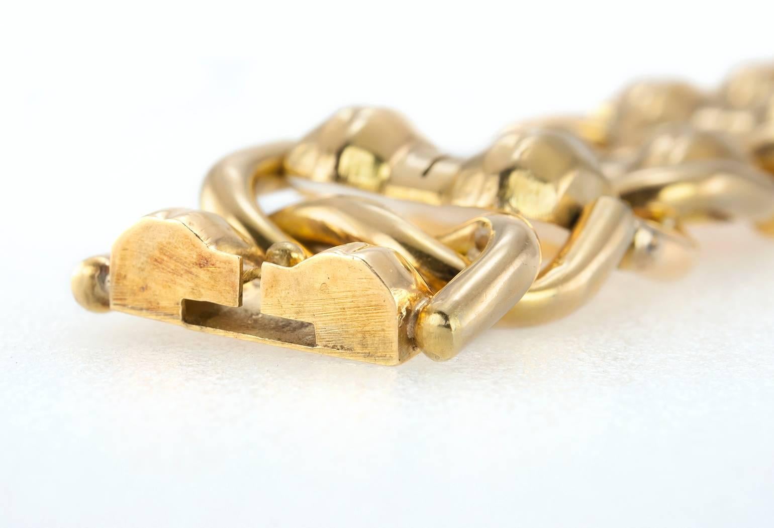 1960s Chunky Gold Link Bracelet For Sale 3