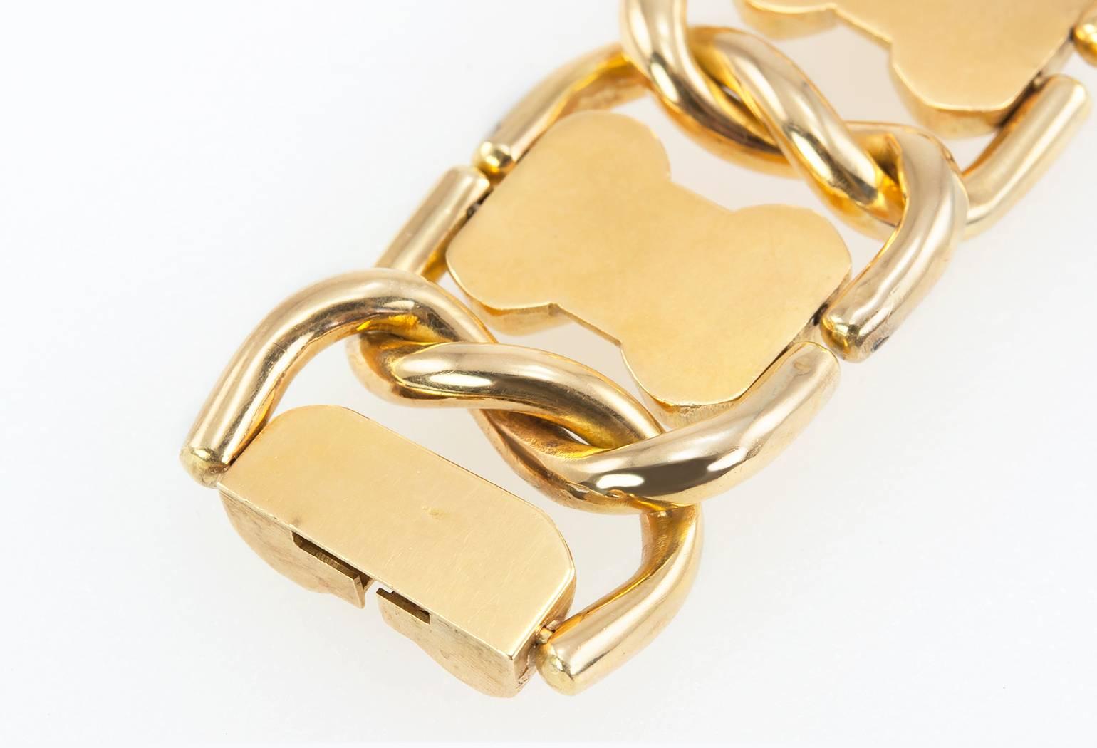 1960s Chunky Gold Link Bracelet For Sale 4
