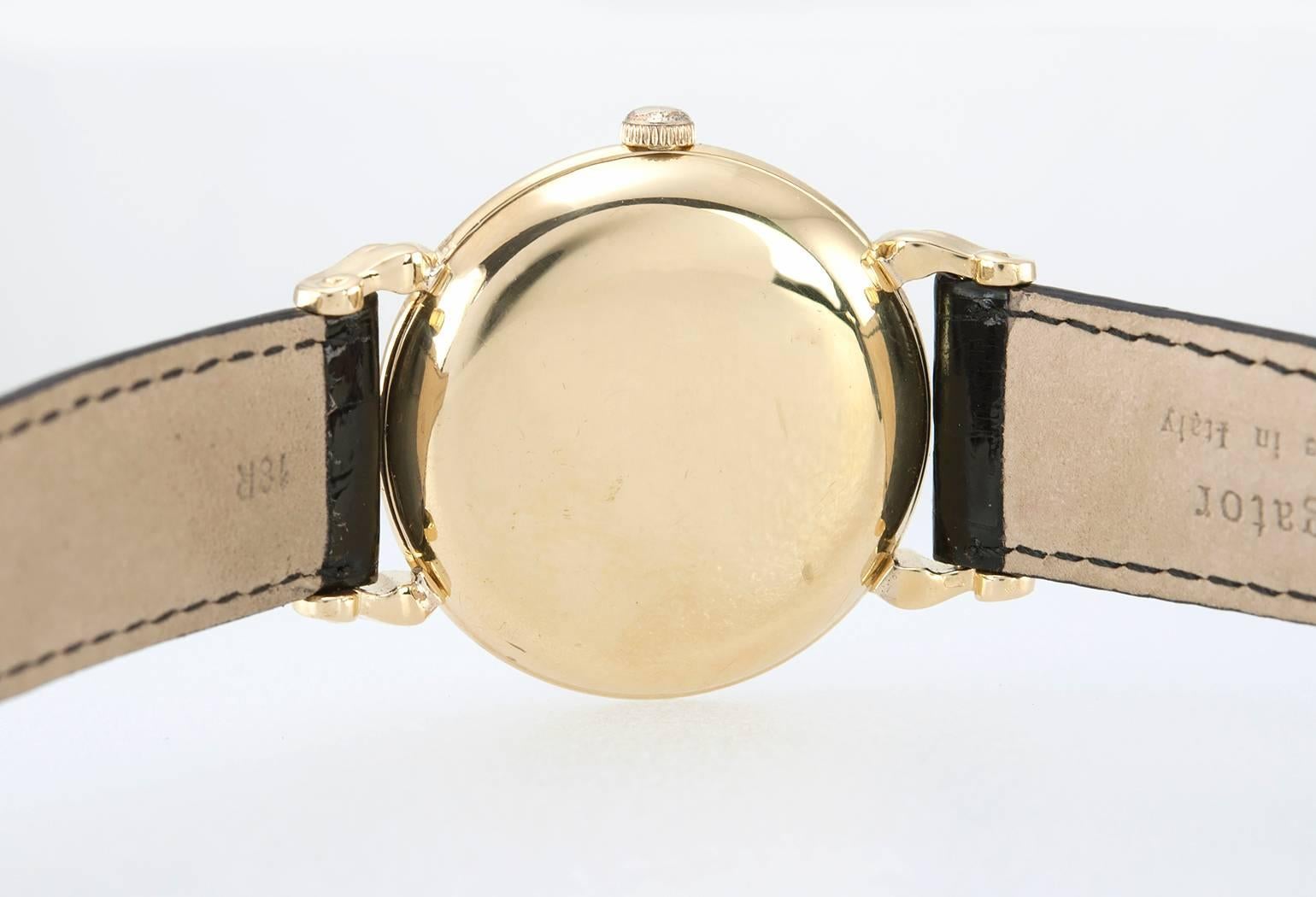 1950s Vacheron & Constantin Black Dial Gold Wristwatch For Sale 4