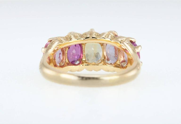 F. Walter Lawrence Sapphire Five-Stone Gold Ring 1