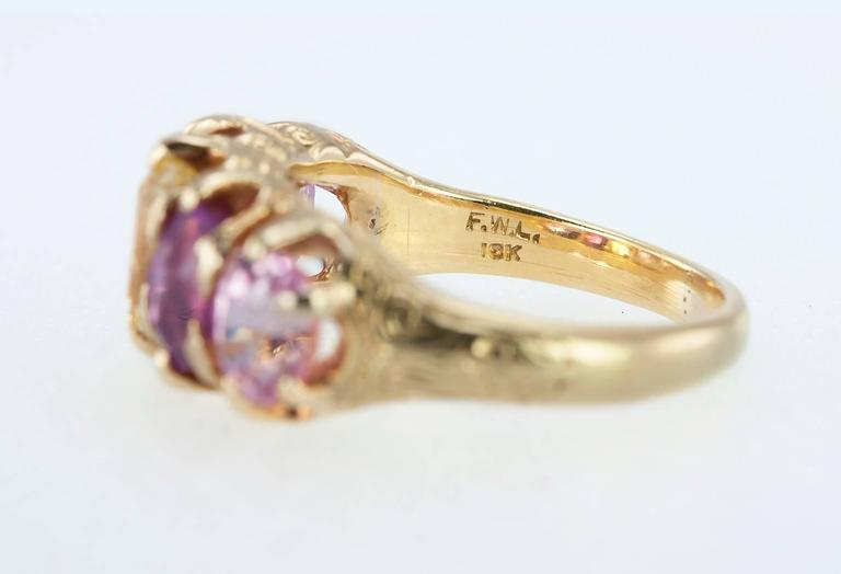 F. Walter Lawrence Sapphire Five-Stone Gold Ring at 1stDibs