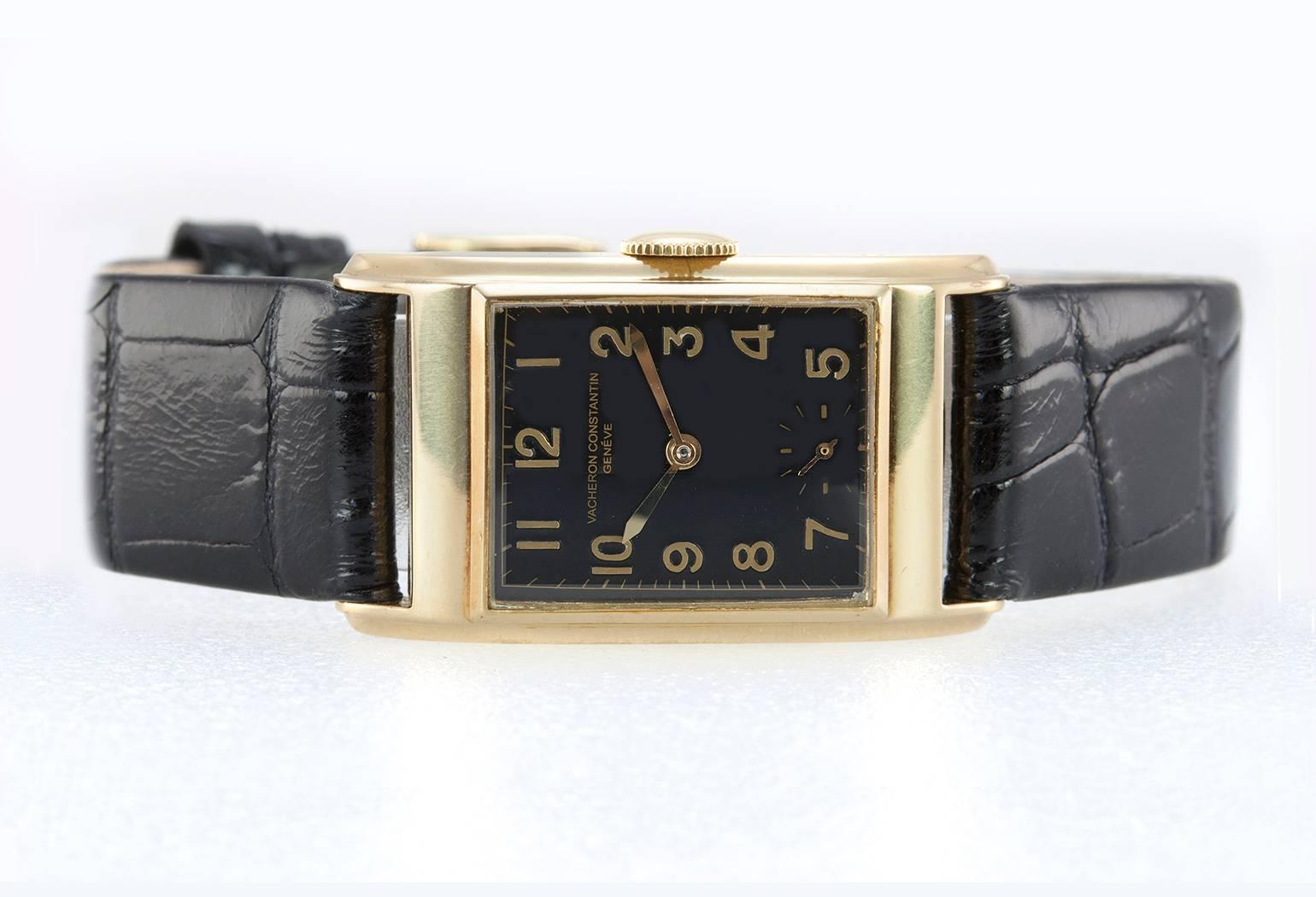 Women's or Men's Vacheron & Constantin 18K Gold Dress Model Wristwatch Circa 1940s For Sale