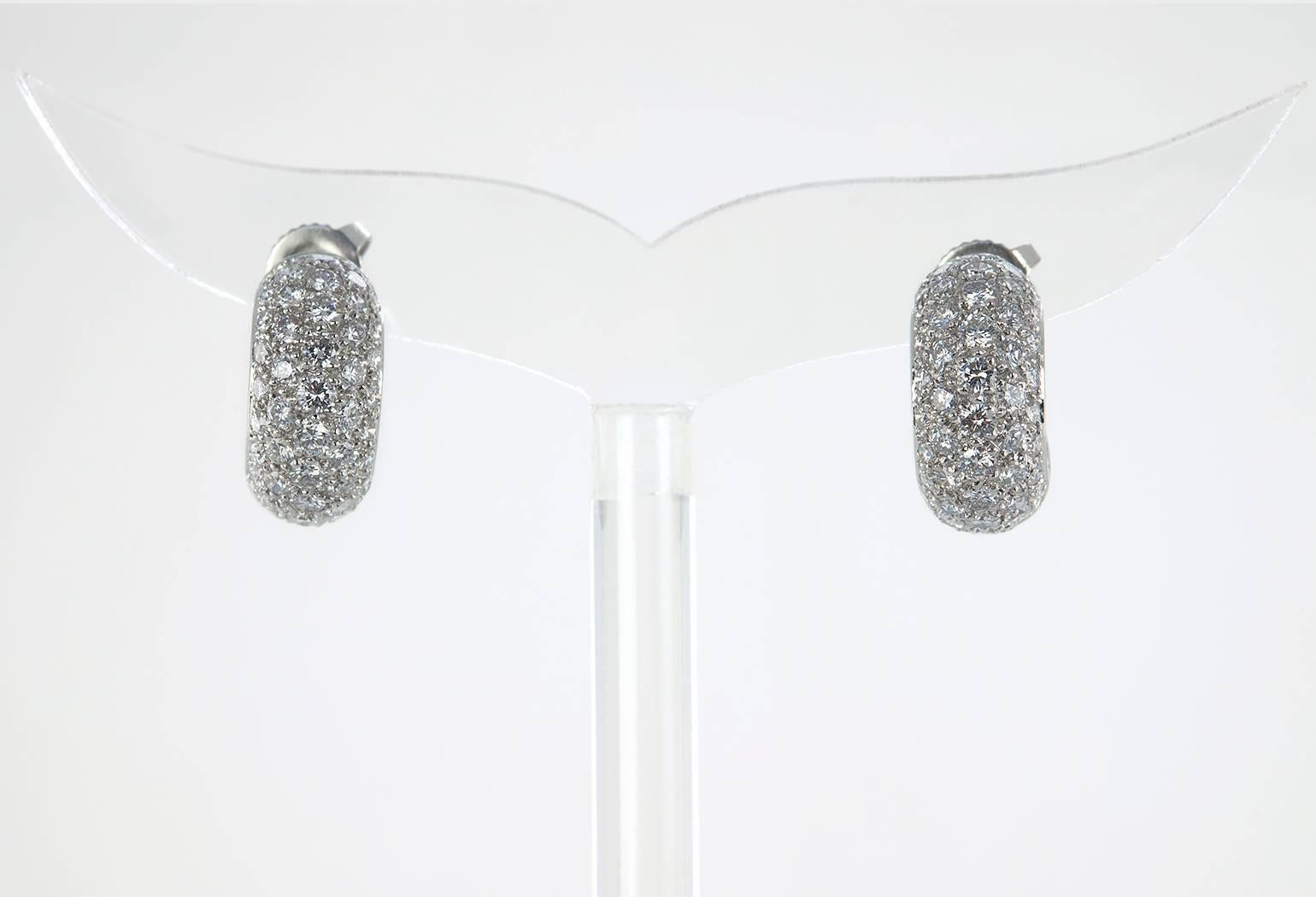 Women's Tiffany & Co. Diamond Platinum Hoop Earrings 