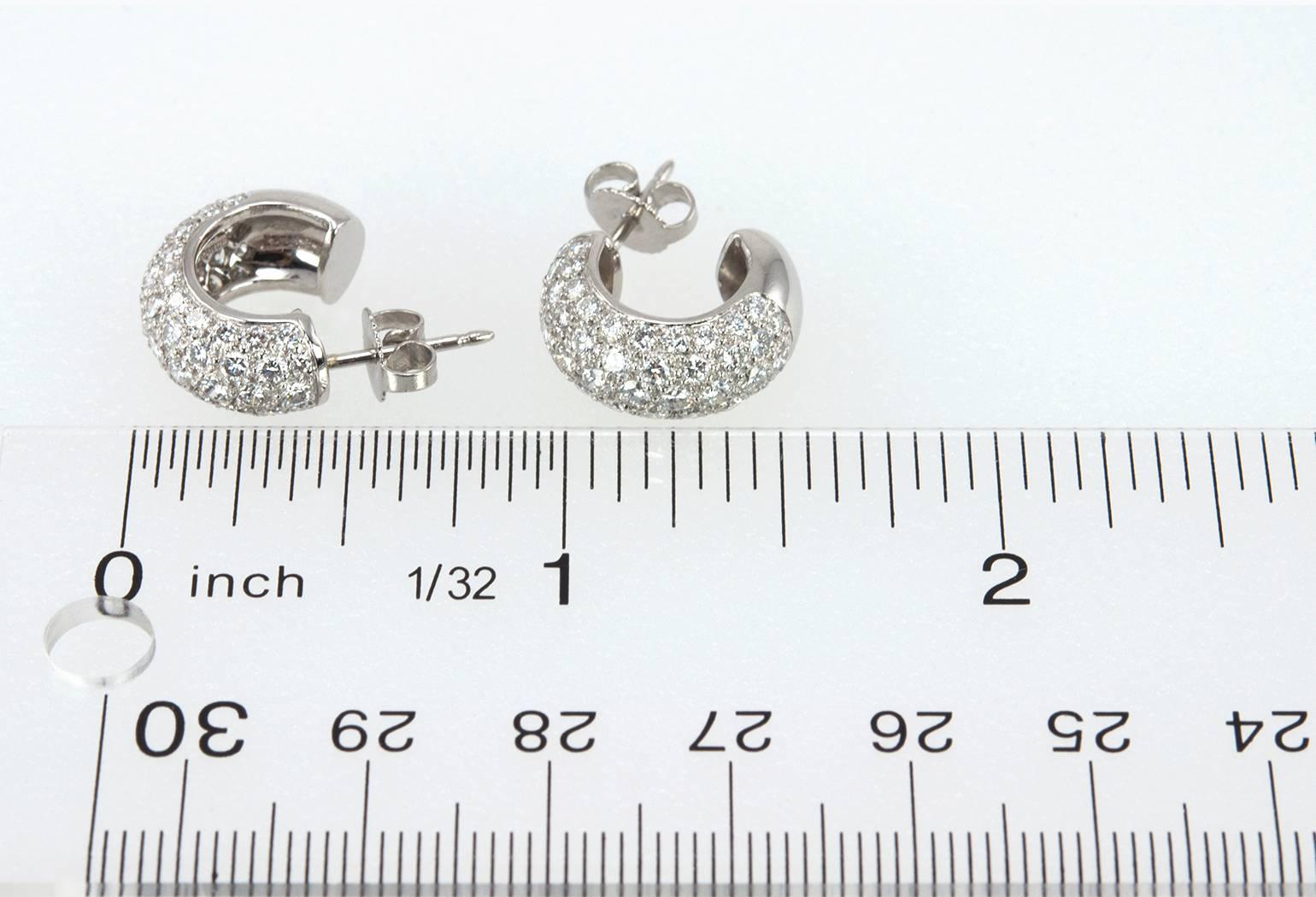 Tiffany & Co. Diamond Platinum Hoop Earrings  3