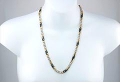1990s Fred Paris Tricolored Gold Link Necklace