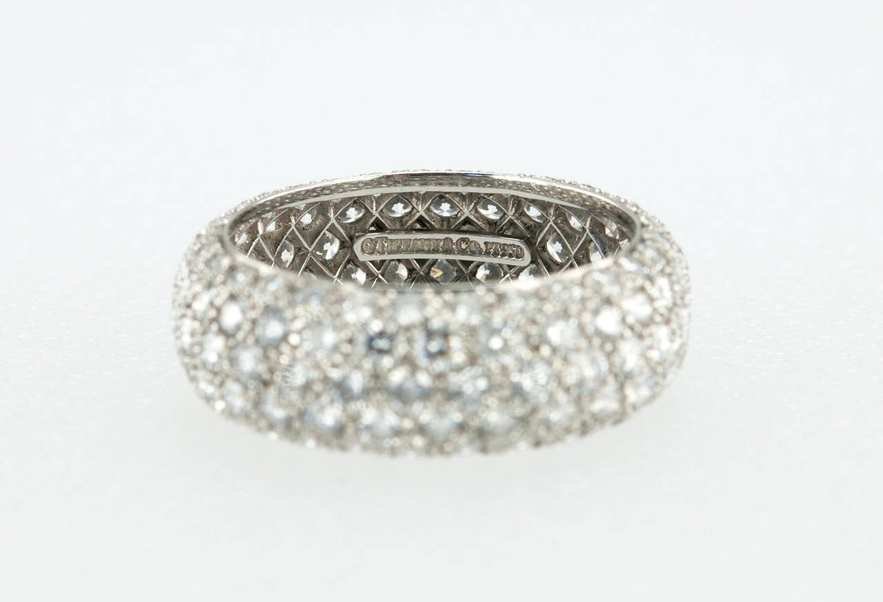 Tiffany Etoile Five-Row Diamond Platinum Band Ring 1