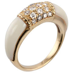 Van Cleef & Arpels Philippine White Coral Diamond Gold Ring