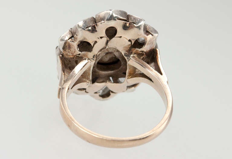 Rose Cut Diamond Victorian Ring For Sale 3