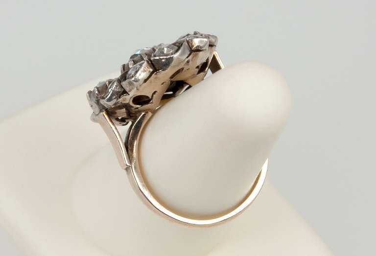 Rose Cut Diamond Victorian Ring For Sale 4