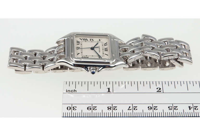 Cartier Lady's White Gold Panther Wristwatch with Bracelet