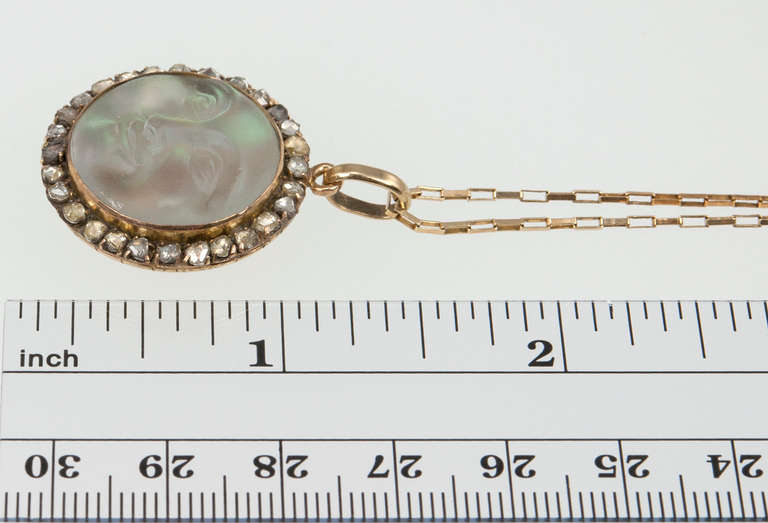 Victorian Man in the Moon Pendant