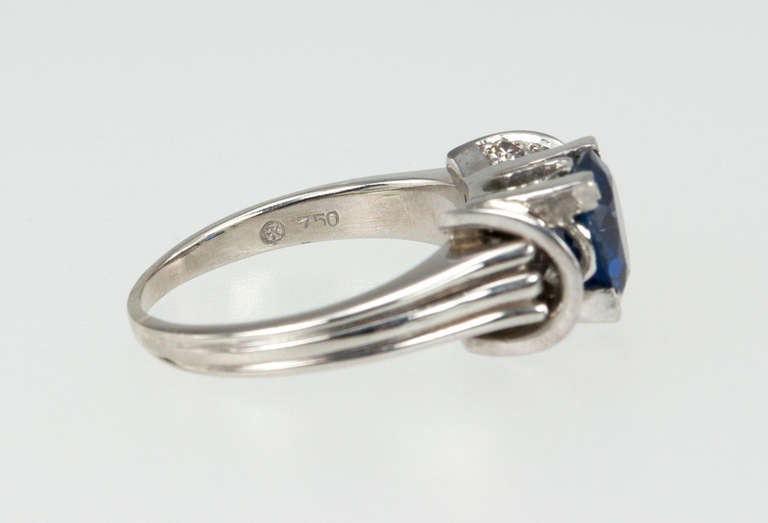 1950's Natural Sapphire Ring For Sale 3
