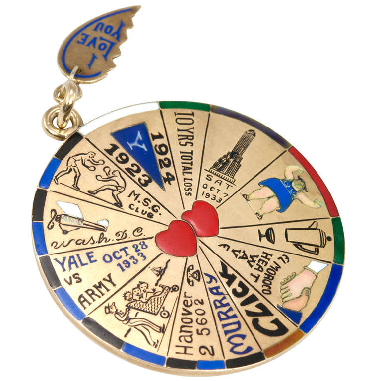What Does It All Mean? Gold Disc Charm at 1stdibs