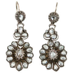 Rose Cut Diamond Victorian Earrings